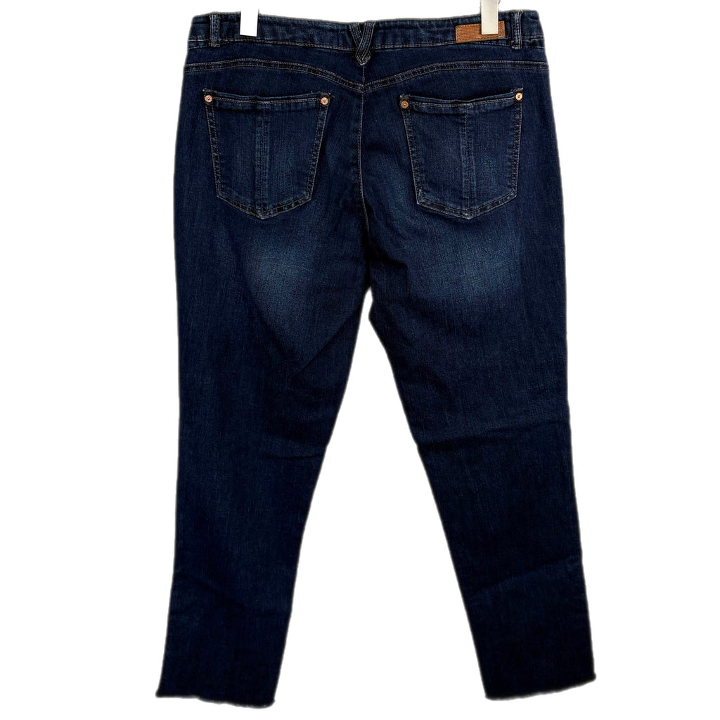 Democracy Flex-ellent Raw Hem Dark Wash Jeans - Women's Size 14
