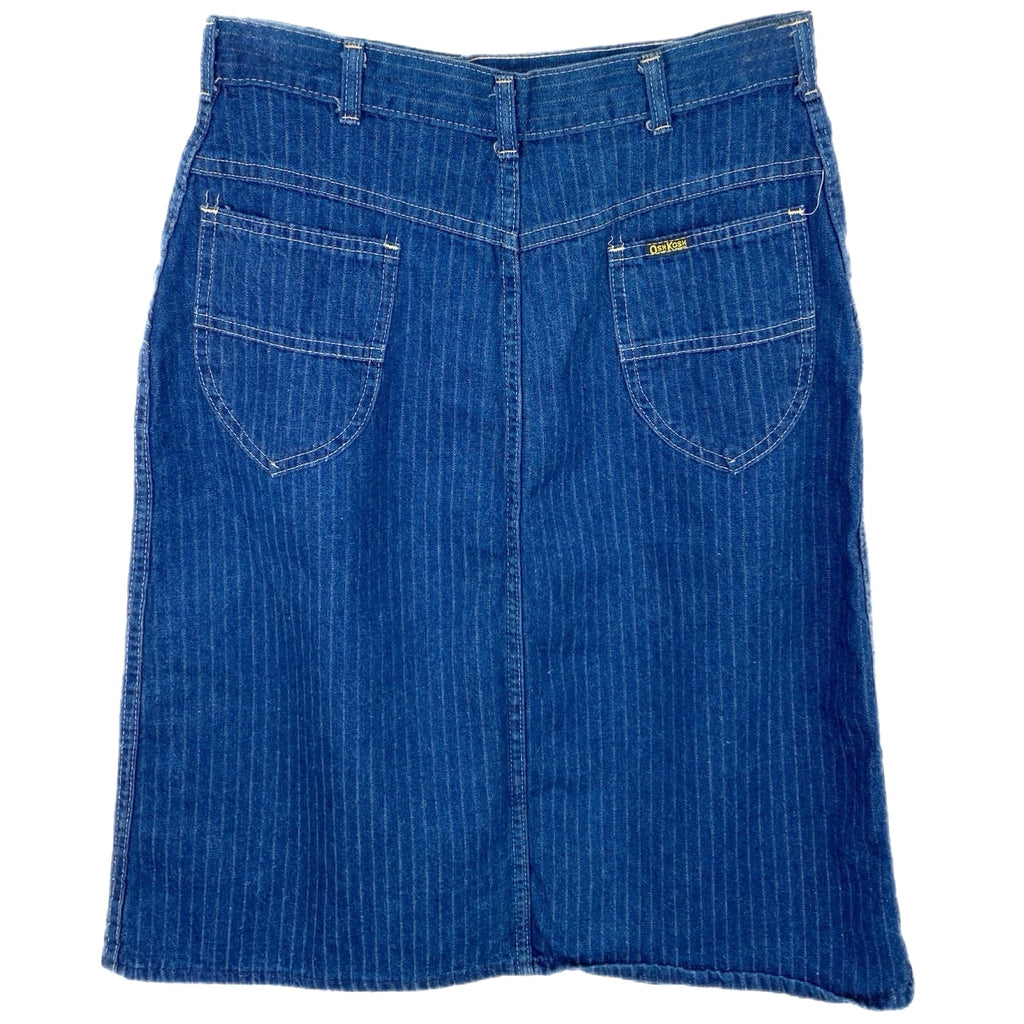 American Vintage Osh Kosh Union Made Pinstripe Denim Skirt - Women's Size 13