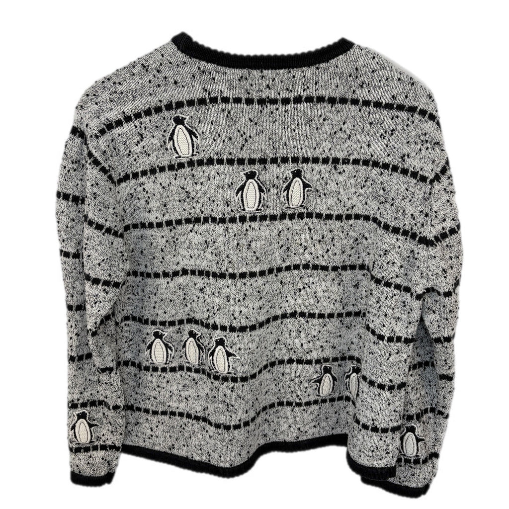 Y2K Cute Penguins Marle Crewneck Sweater - Women's Size L