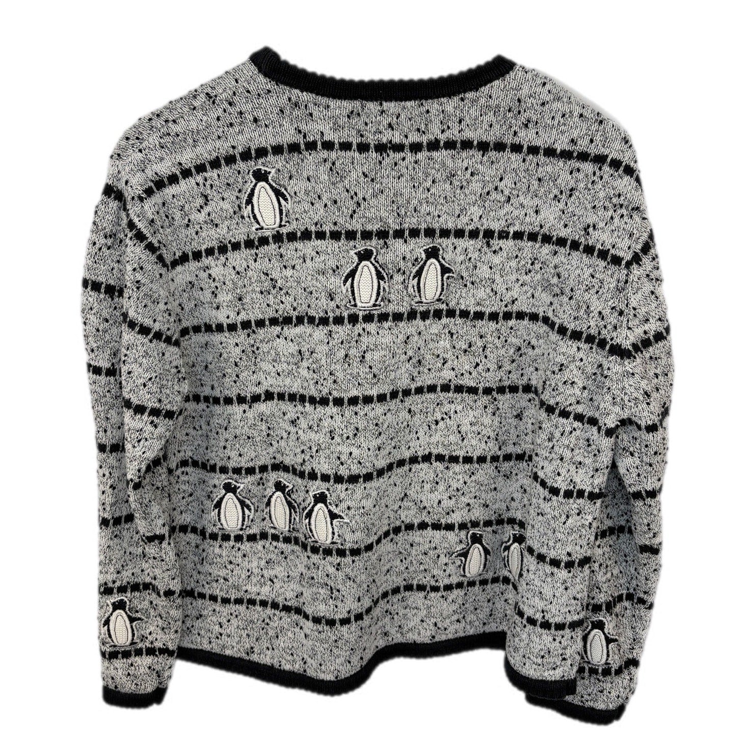 Y2K Cute Penguins Marle Crewneck Sweater - Women's Size L