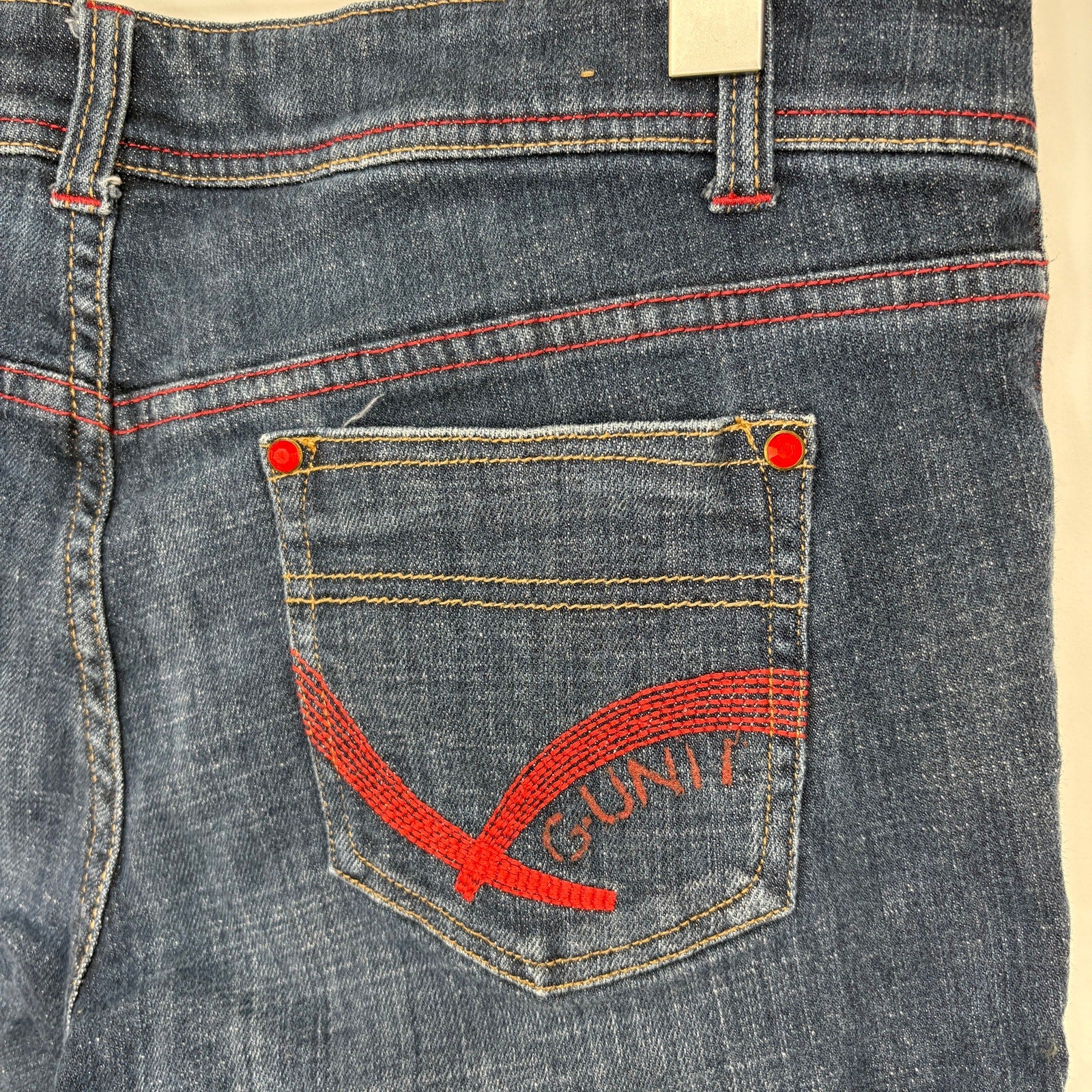 G-Unit Red Jewel Bling Denim Board Shorts - Women's Size 13