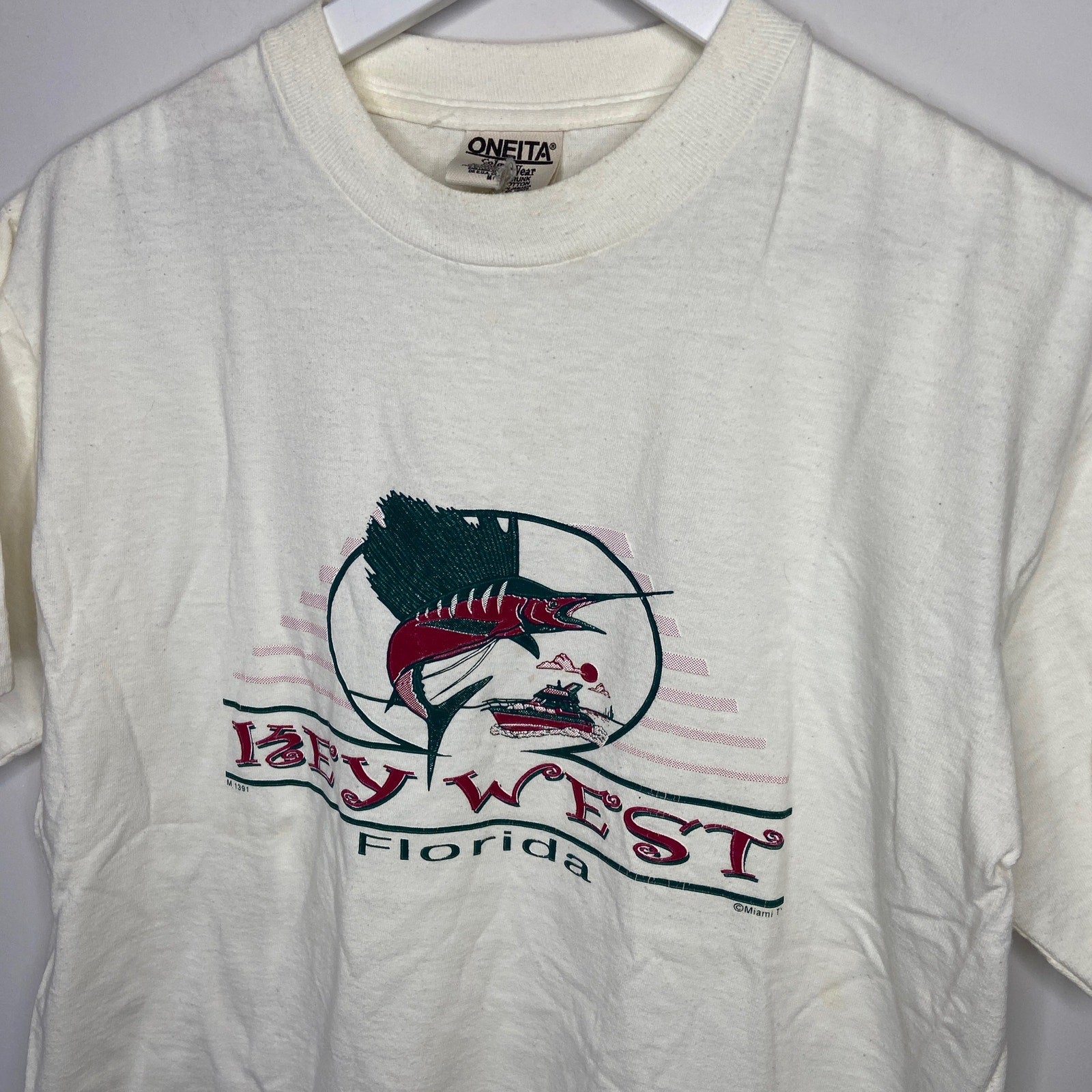 Vintage Single Stitch Key West Marlin Short Sleeve T Shirt - Adult Size M