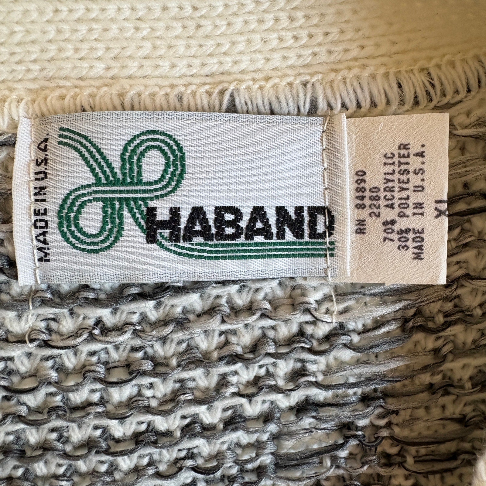 Vintage Diamond Pattern Grandpa Cardigan Made in USA - Men's Size XL