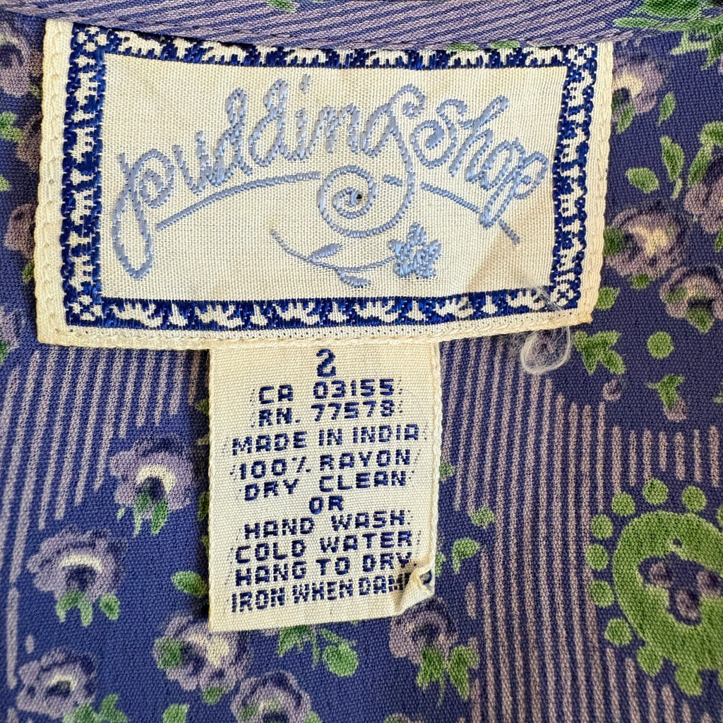 Purple Floral Stripe Baby Doll Dress - Women's Size Medium