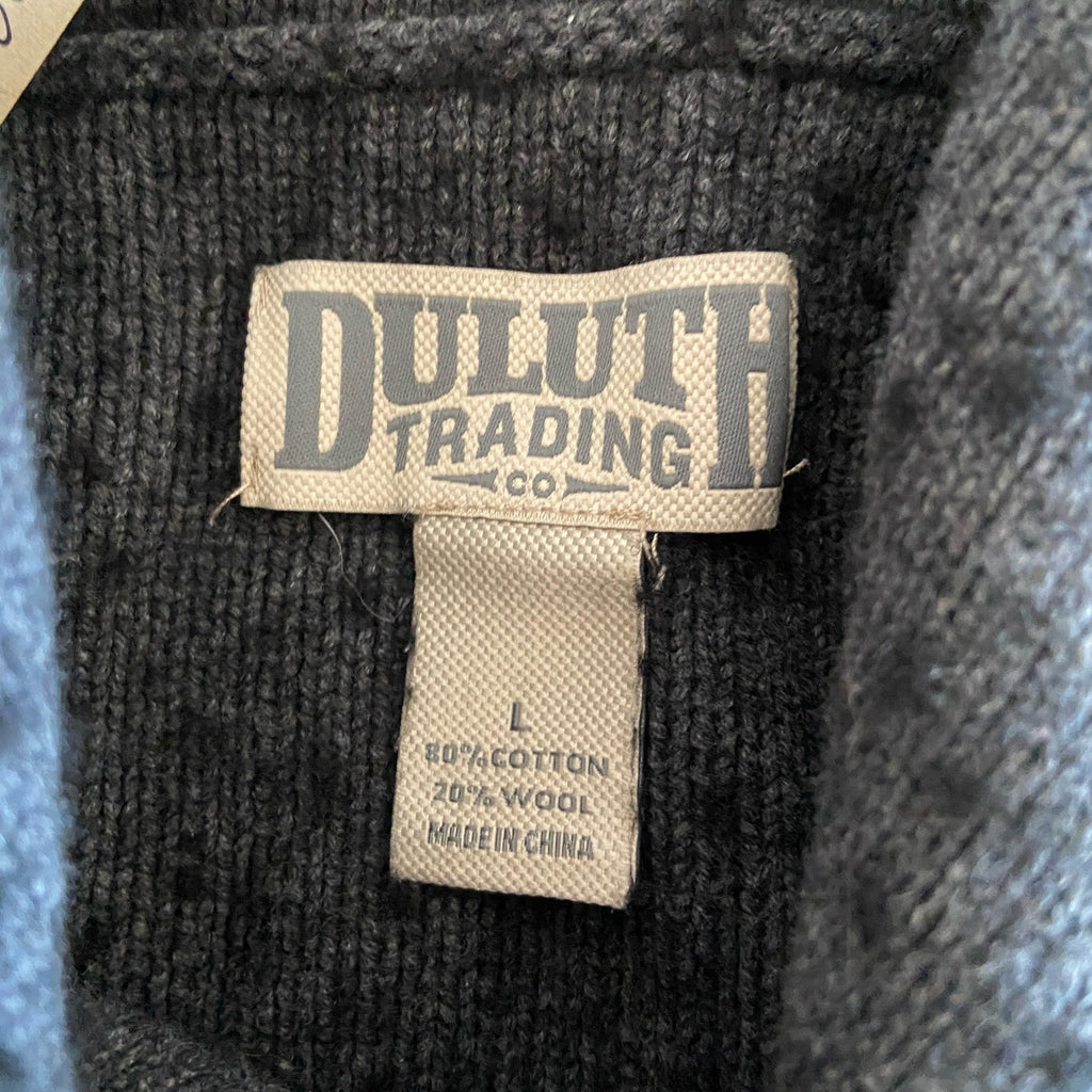 Duluth Trading Cotton Wool Blend Cowl Neck Sweater - Men's Size L