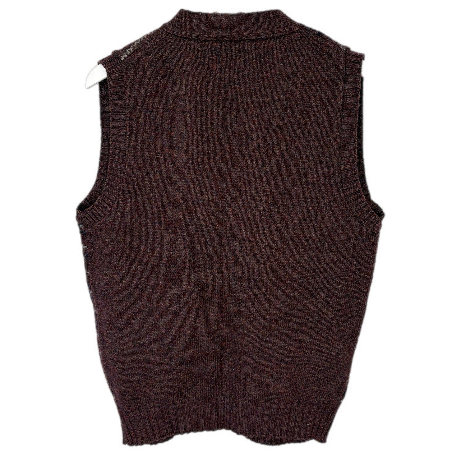 American Vintage Wool Blend Patterned Grandpa Cardigan Vest - Men's Size L