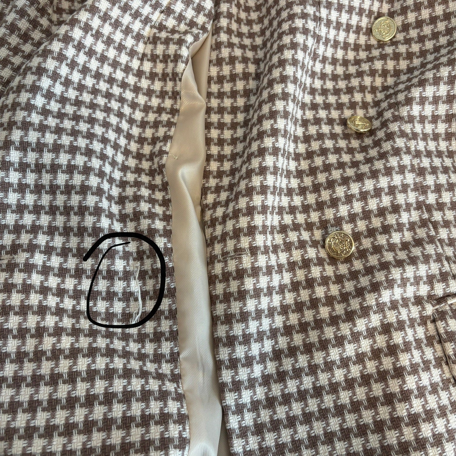 Entro Matching Houndstooth Shorts and Blazer Set - Women's Size L