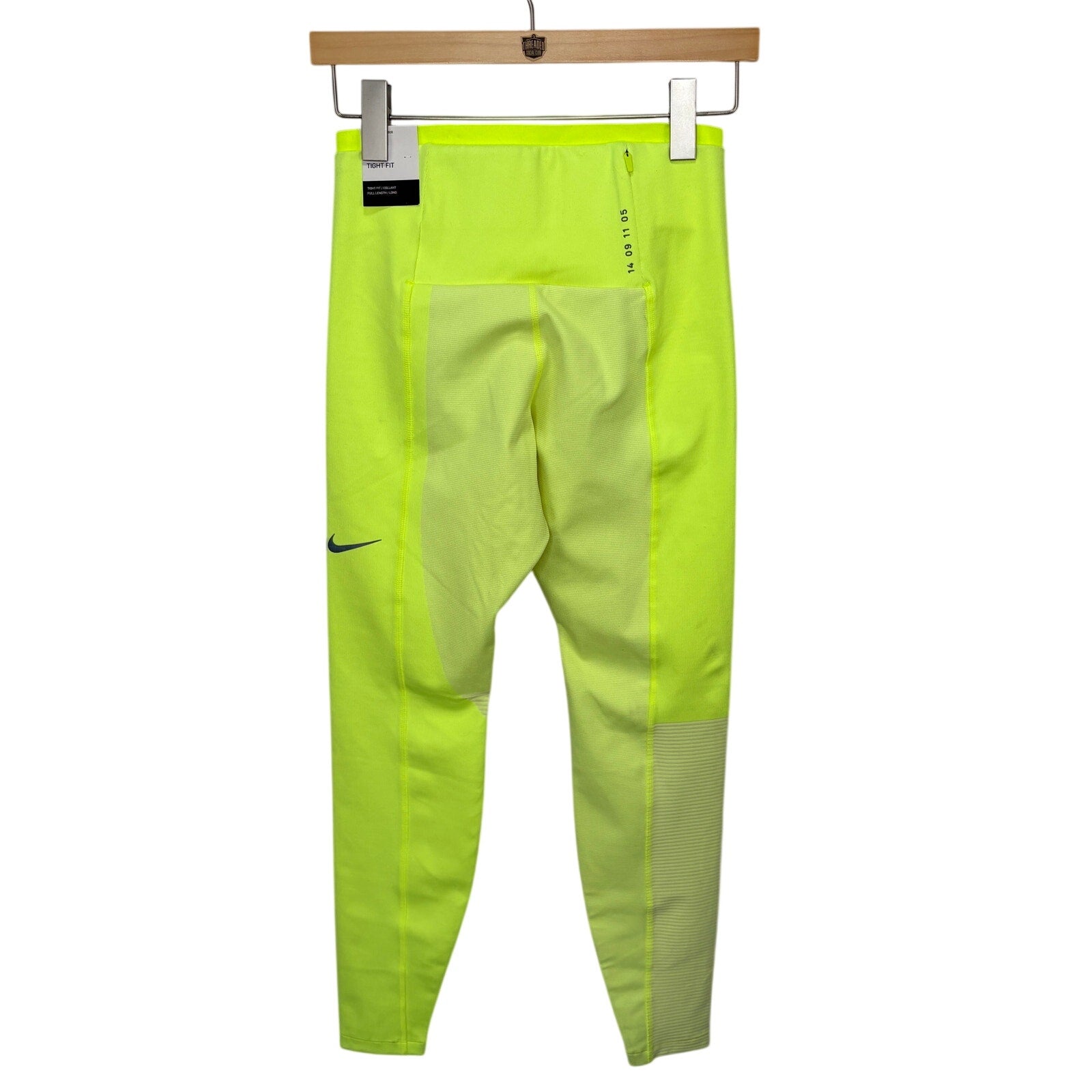 Nike Tech Pack Neon Green Tight Running Leggings - Women's Size S