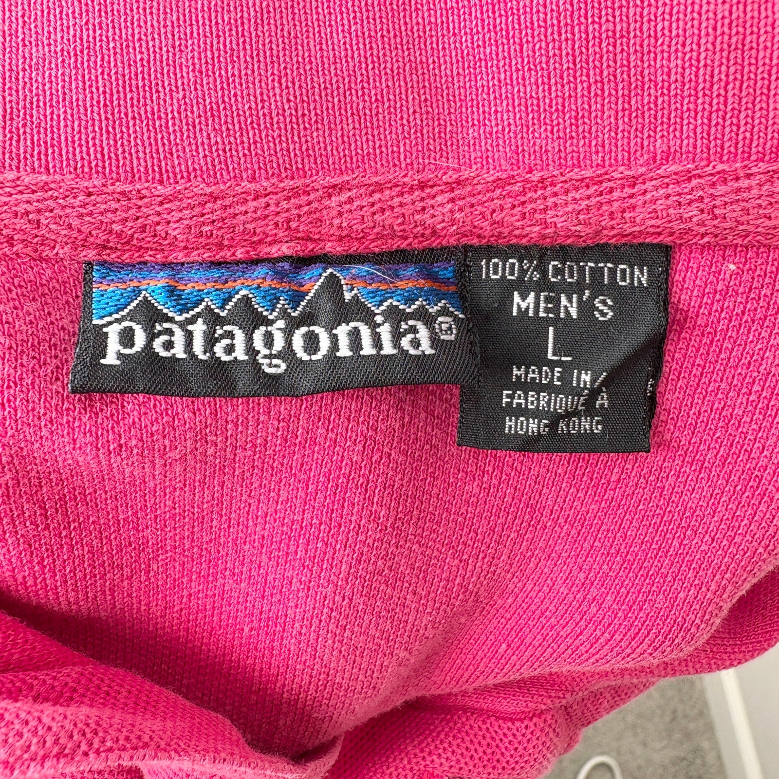 Vintage Patagonia Pink Cotton Polo - Men's Size L