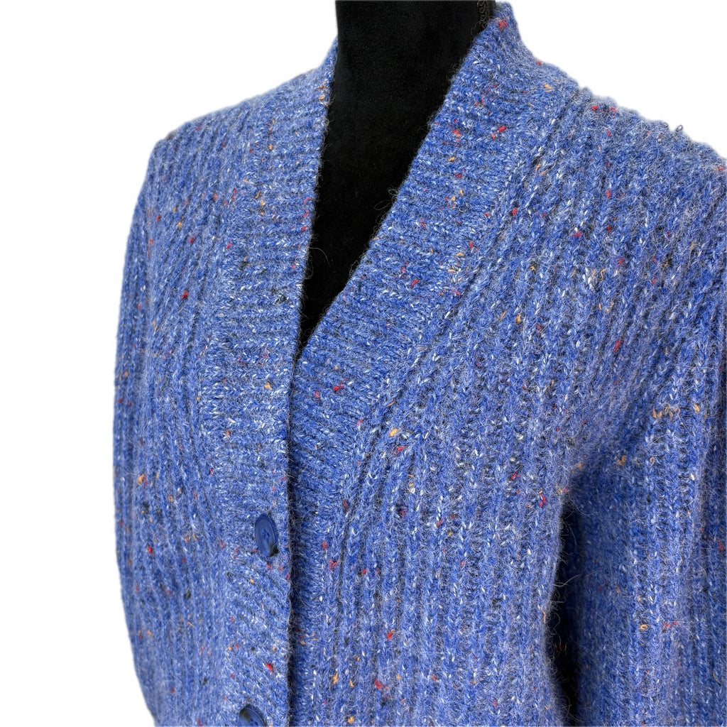 French Connection Natalya Blue Wool Alpaca Blend Cardigan - Women's Size L