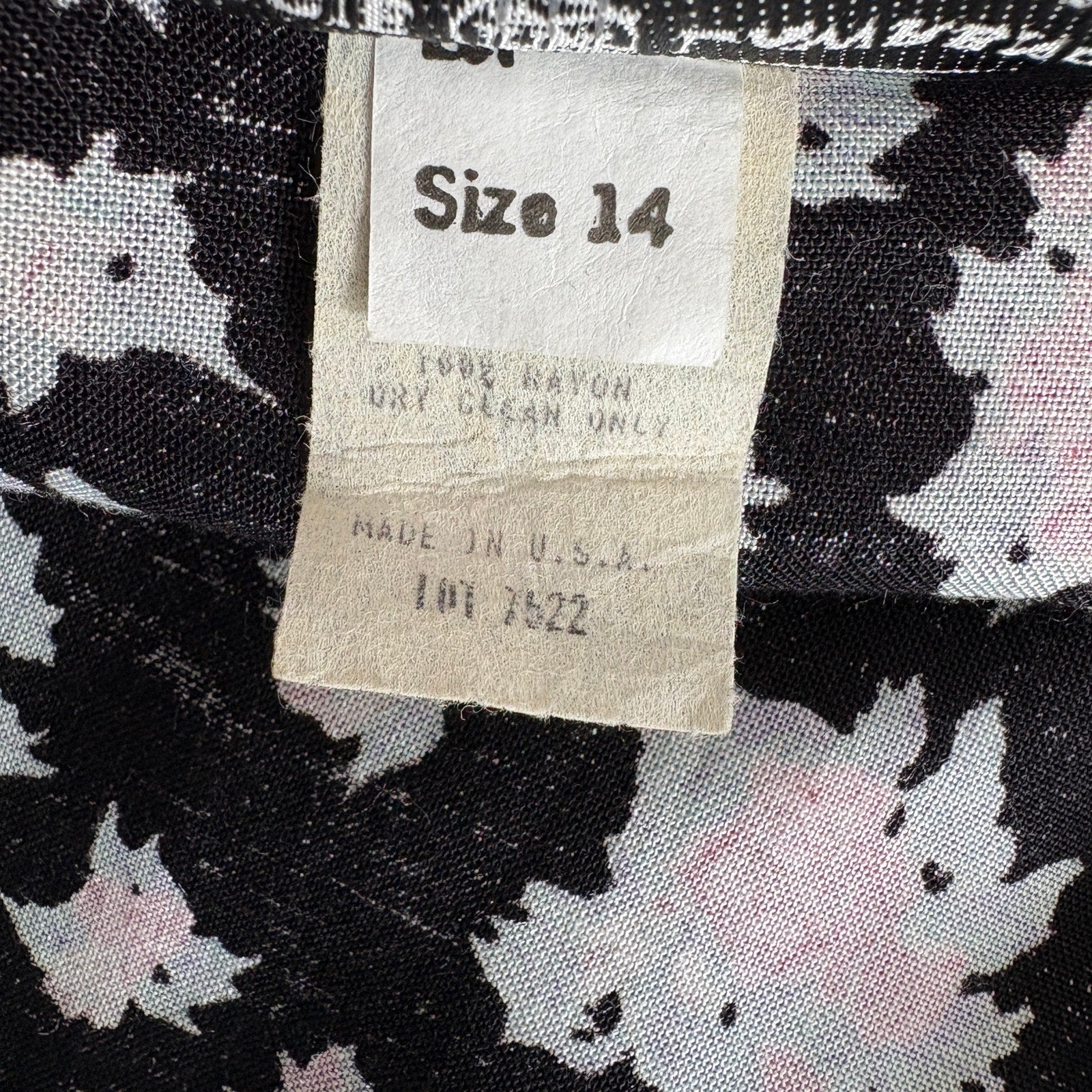 Vintage 90's Floral Big Collar Button Up Shirt Made in USA - Women's Size 14