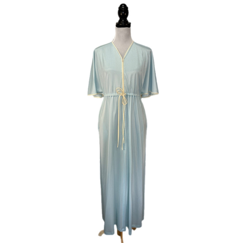 Vintage Vanity Fair Baby Blue Long Night Gown Made in USA - Women's Size Small