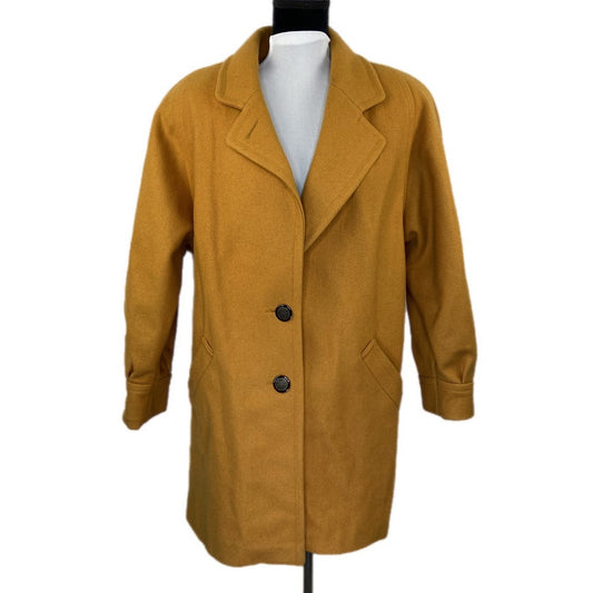 American Vintage Oversized Mustard Yellow Wool Blend  Coat - Women's Size Large