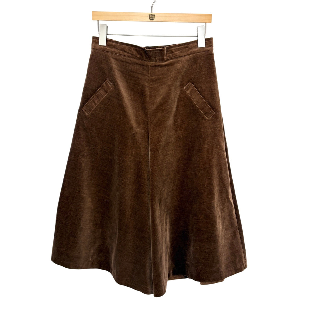 Vintage 70s Brown Velveteen Gaucho Pants | Boho Wide Leg Trousers | Threaded Social Club