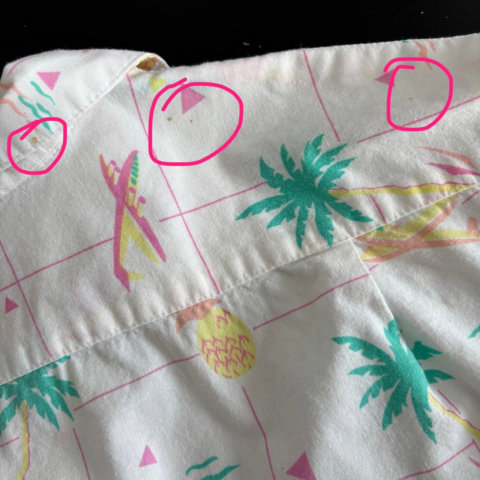 Vintage Bon Homme Palm Trees Vacay Short Sleeve Button Up Shirt - Men's Size XL