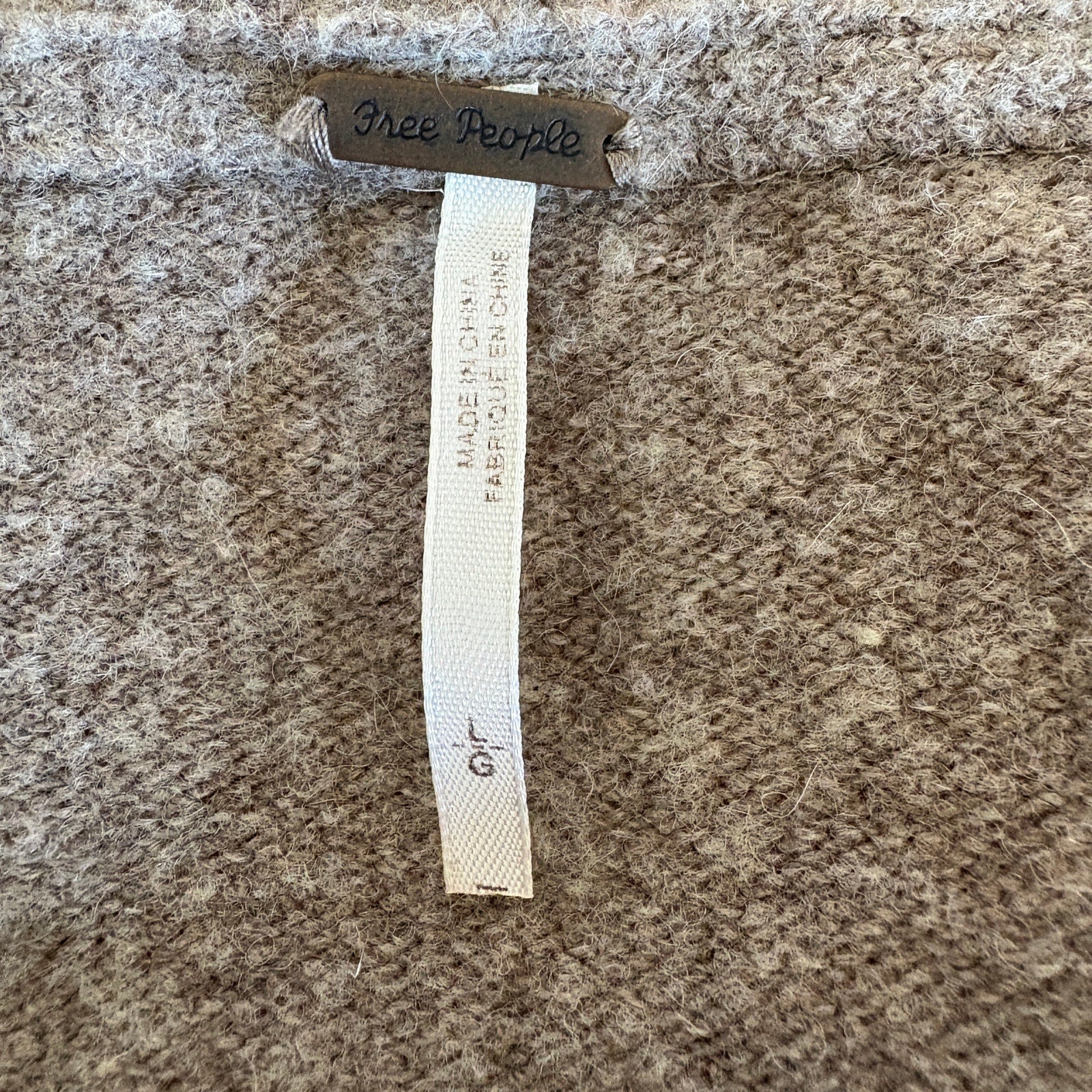 Free People Sandy Brown V Neck Oversized Sweater - Women's Size Large