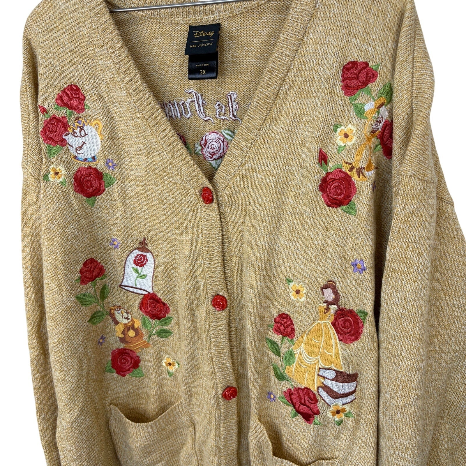 Disney Her Universe Hot Topic Beauty and the Beast Cardigan Sweater - Women's 3X