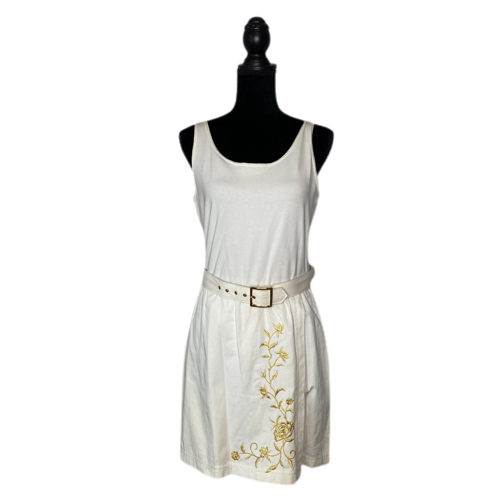 Vintage Gold Embroidered Sleeveless Romper Made in USA - Women's Size 8