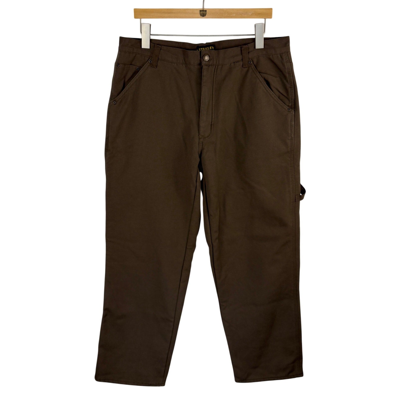Stanley Fleece Lined Canvas Carpenter Pant in Coffee NWT - Men's Size 36x32
