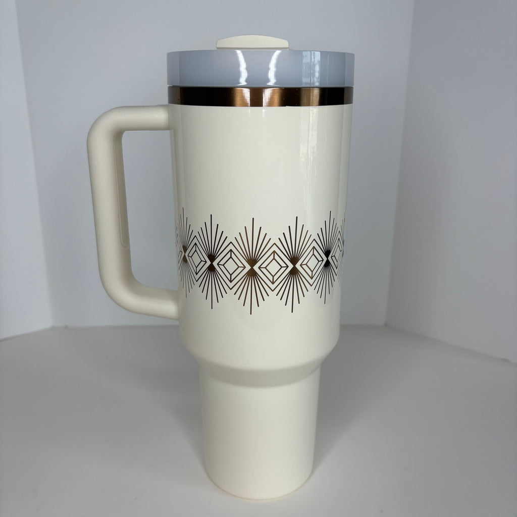 Stanley Deco Cream Gloss 40 oz Tumbler No Straw