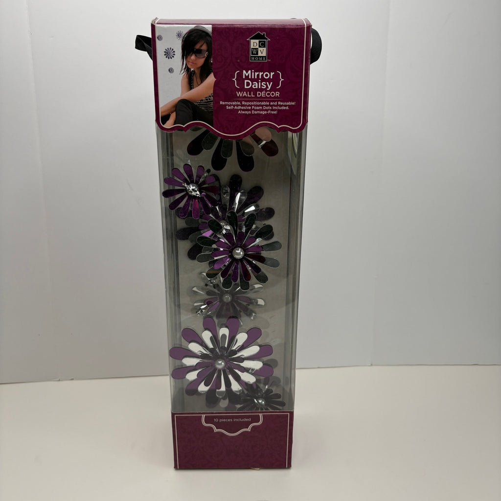Mirror Purple Daisy Wall Decor - 10 pieces NIB