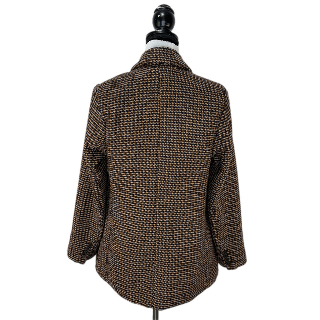 Oversized Brown Plaid Double Breasted Blazer - Women's Size Small