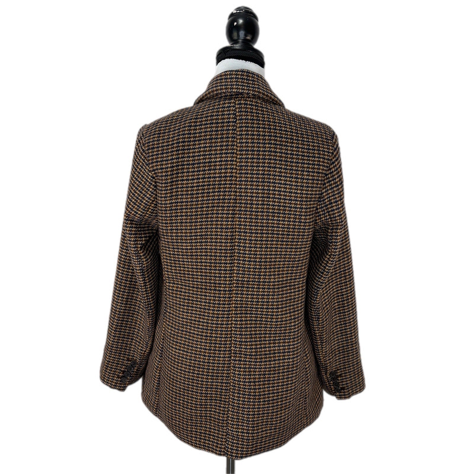 Oversized Brown Plaid Double Breasted Blazer - Women's Size Small