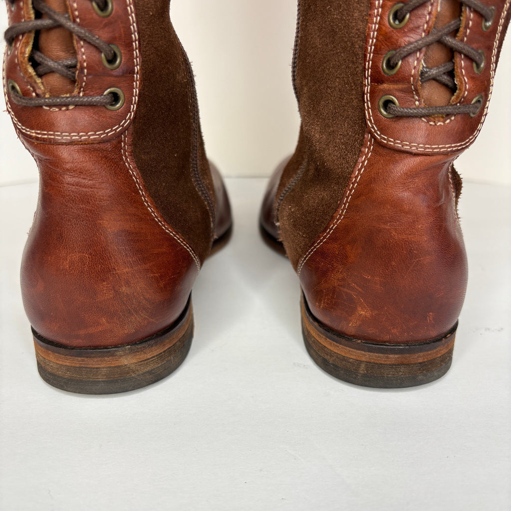 Brown Leather Suede Tall Riding Boots - Women's Size 8