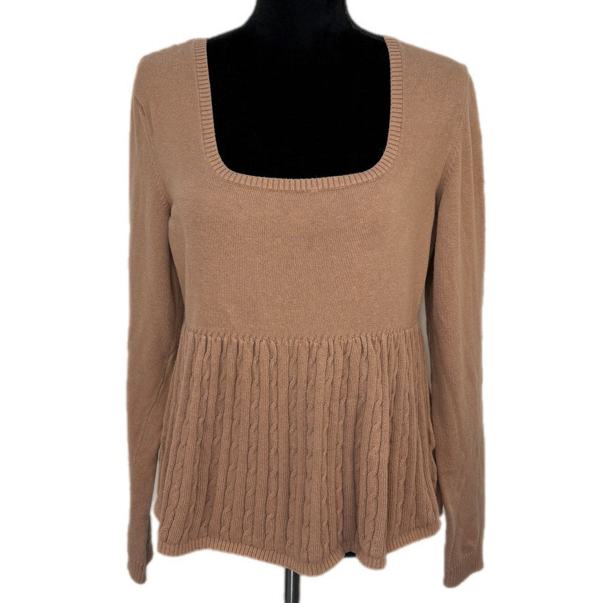 Hollister Light Brown Babydoll Sweater - Women's Size XL