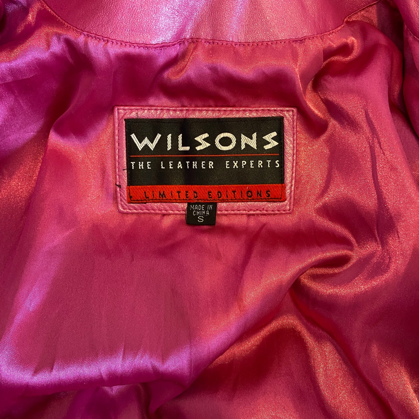 Wilsons Limited Edition Y2K Pink Leather Biker Jacket - Women's Size S