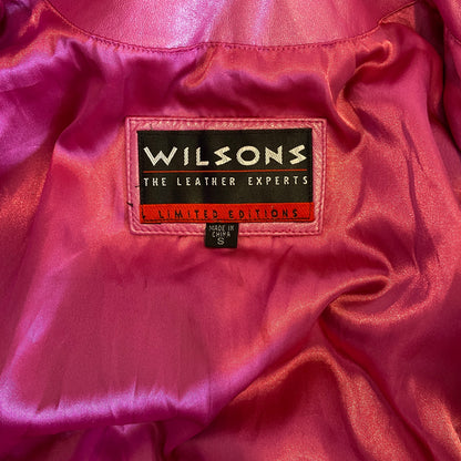 Wilsons Limited Edition Y2K Pink Leather Biker Jacket - Women's Size S