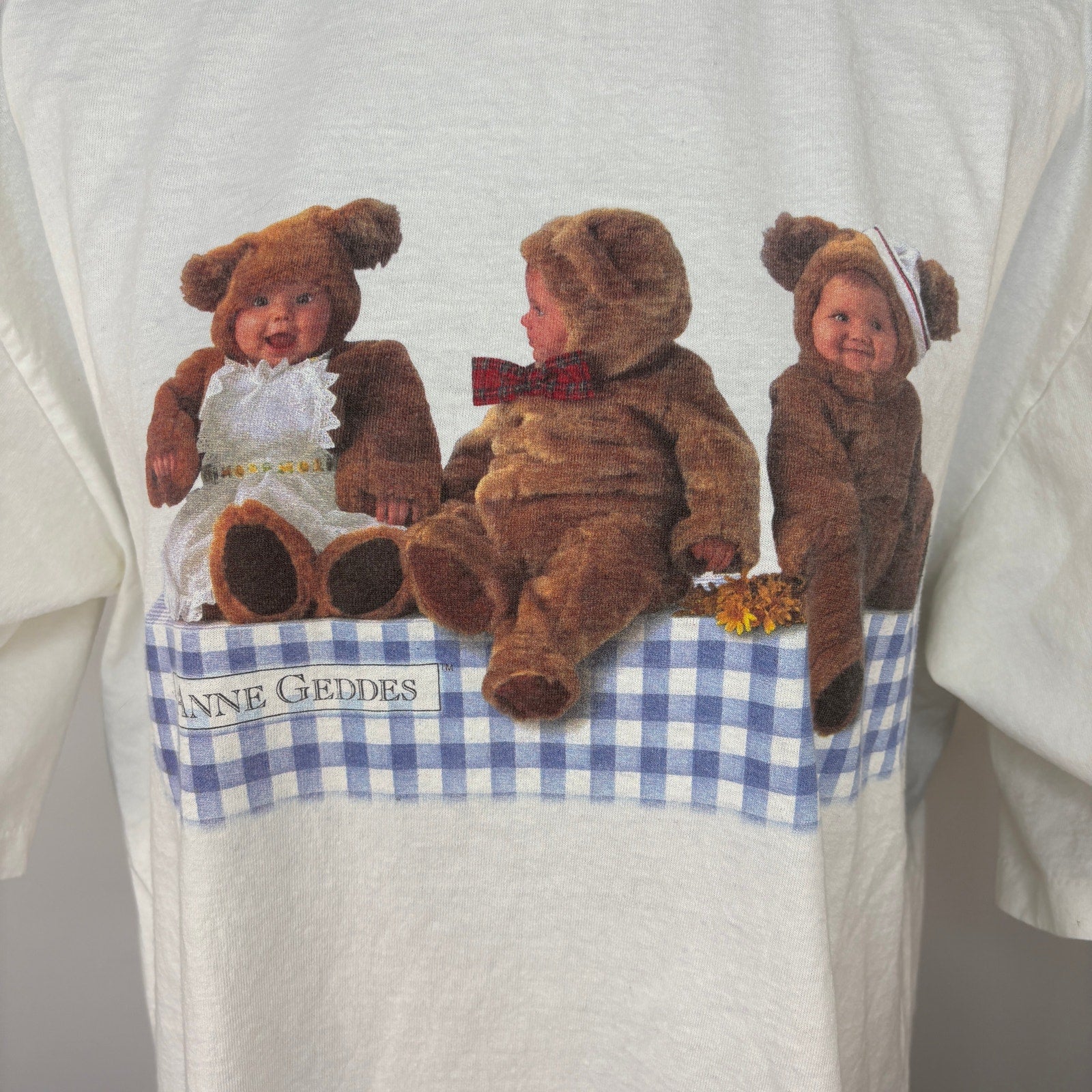 Vintage 90s Single Stitch Anne Geddes Baby Bears Sleep T Shirt - Women's O/S