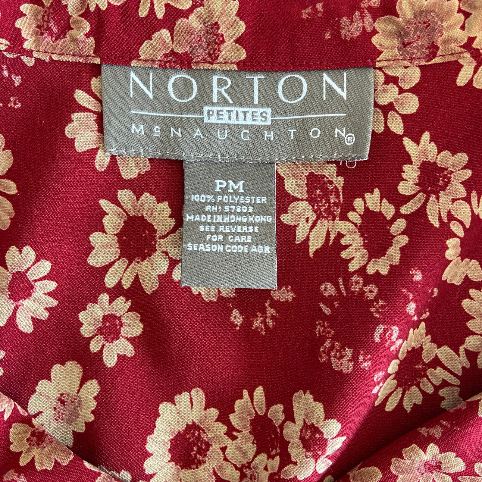 Vintage Floral Peter Pan Collar Short Sleeve Blouse NWT - Women's Size PM