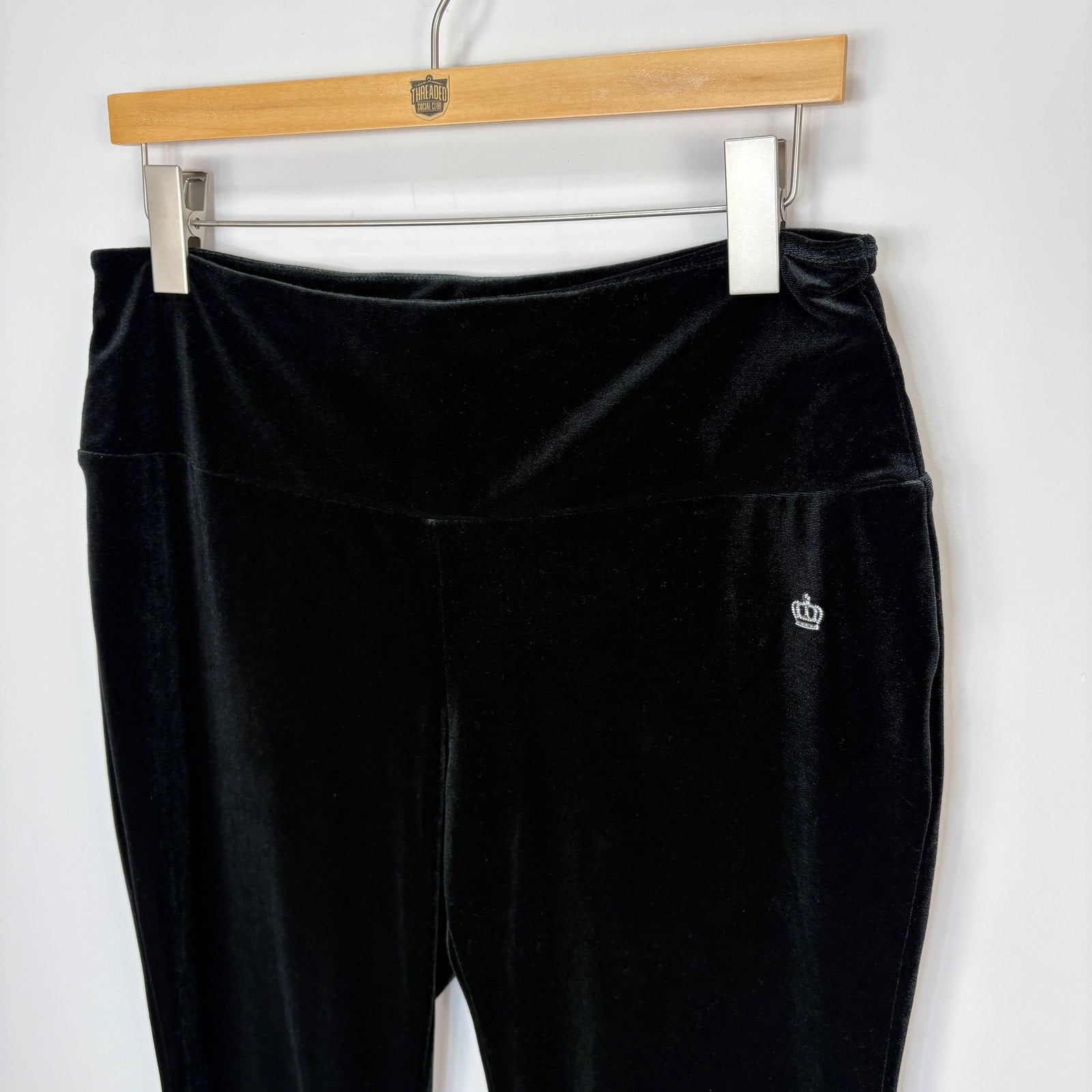 Juicy Flare Leg Black Velvet Pants - Women's Size L