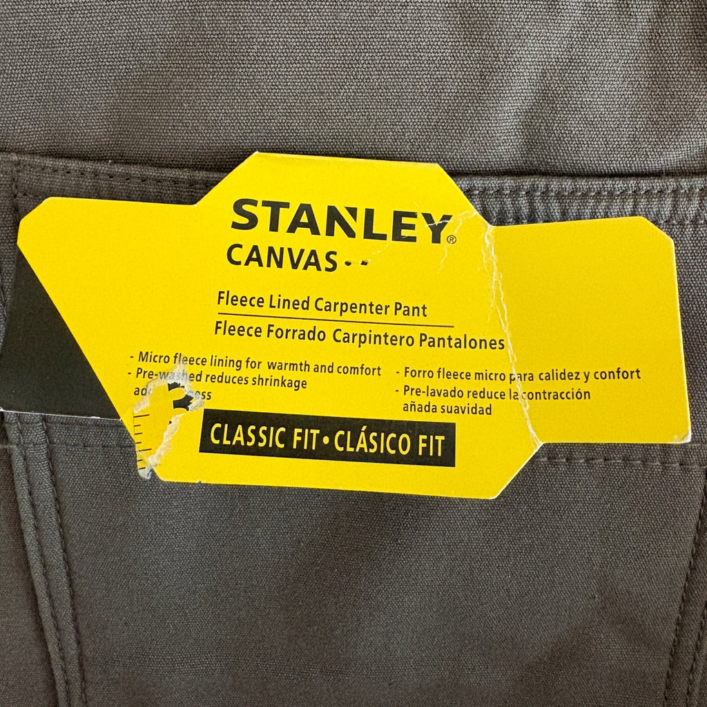 Stanley Fleece Lined Canvas Carpenter Pant in Coffee NWT - Men's Size 36x32