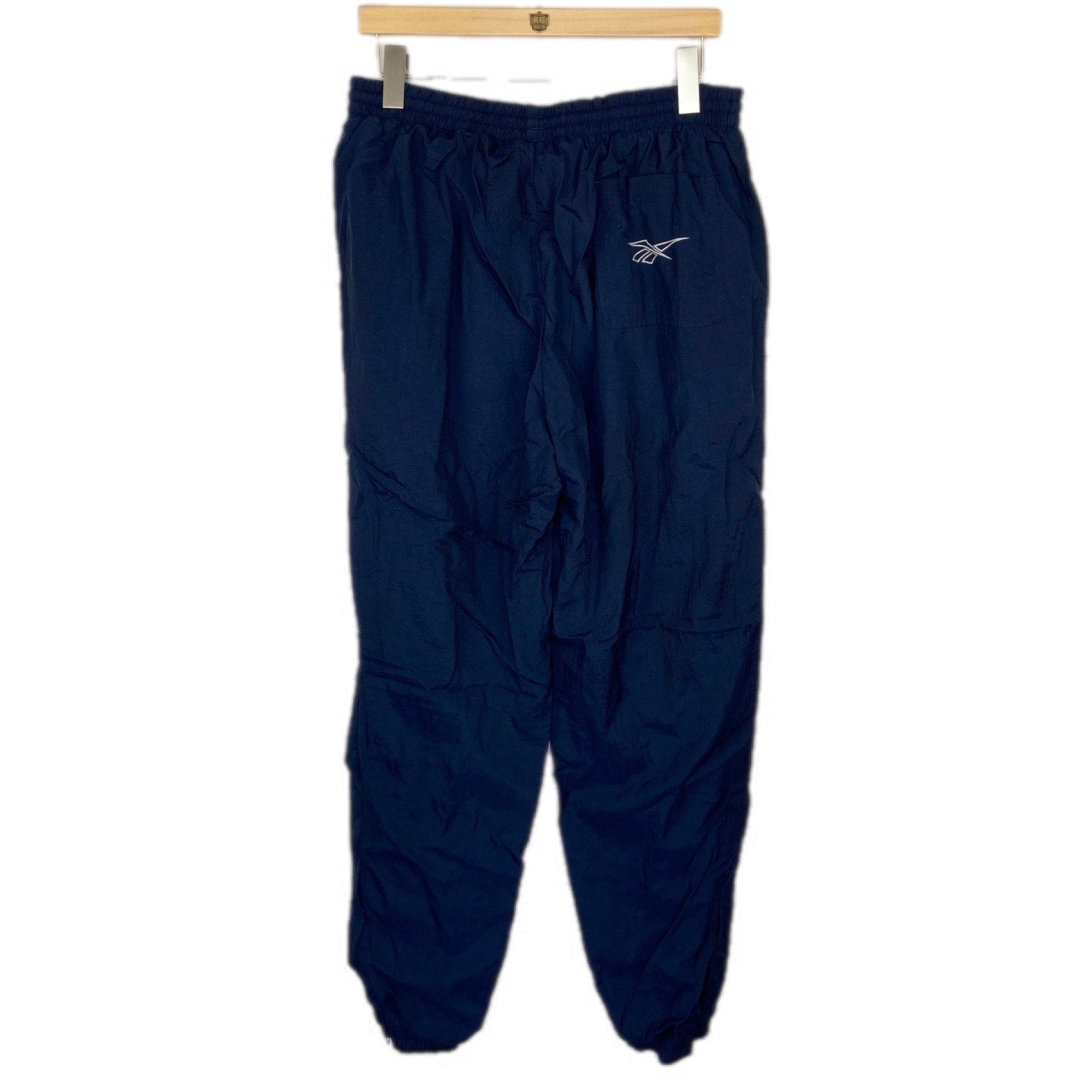 Vintage Reebok Blue Lined Nylon Windbreaker Track Pants - Men's L