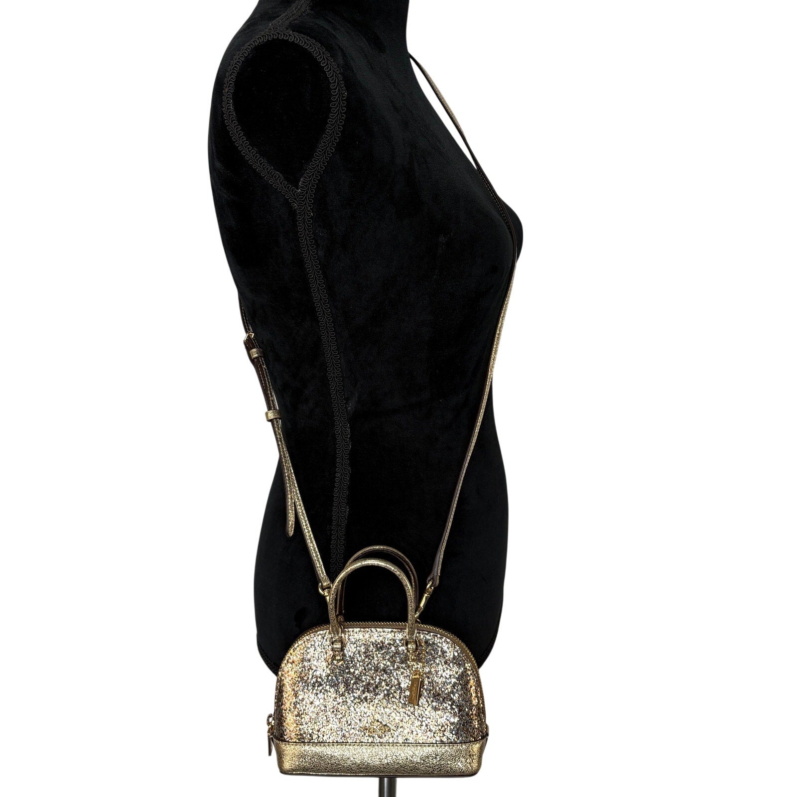 COACH Wizard of Oz Mini Micro Sierra Gold Glitter Crossbody Purse F39497