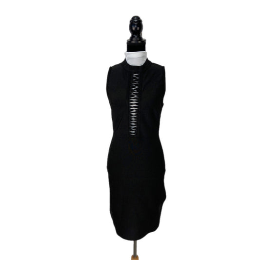 Black Sleeveless Stretchy Bodycon Office Siren Knee Length Dress - Women's  M