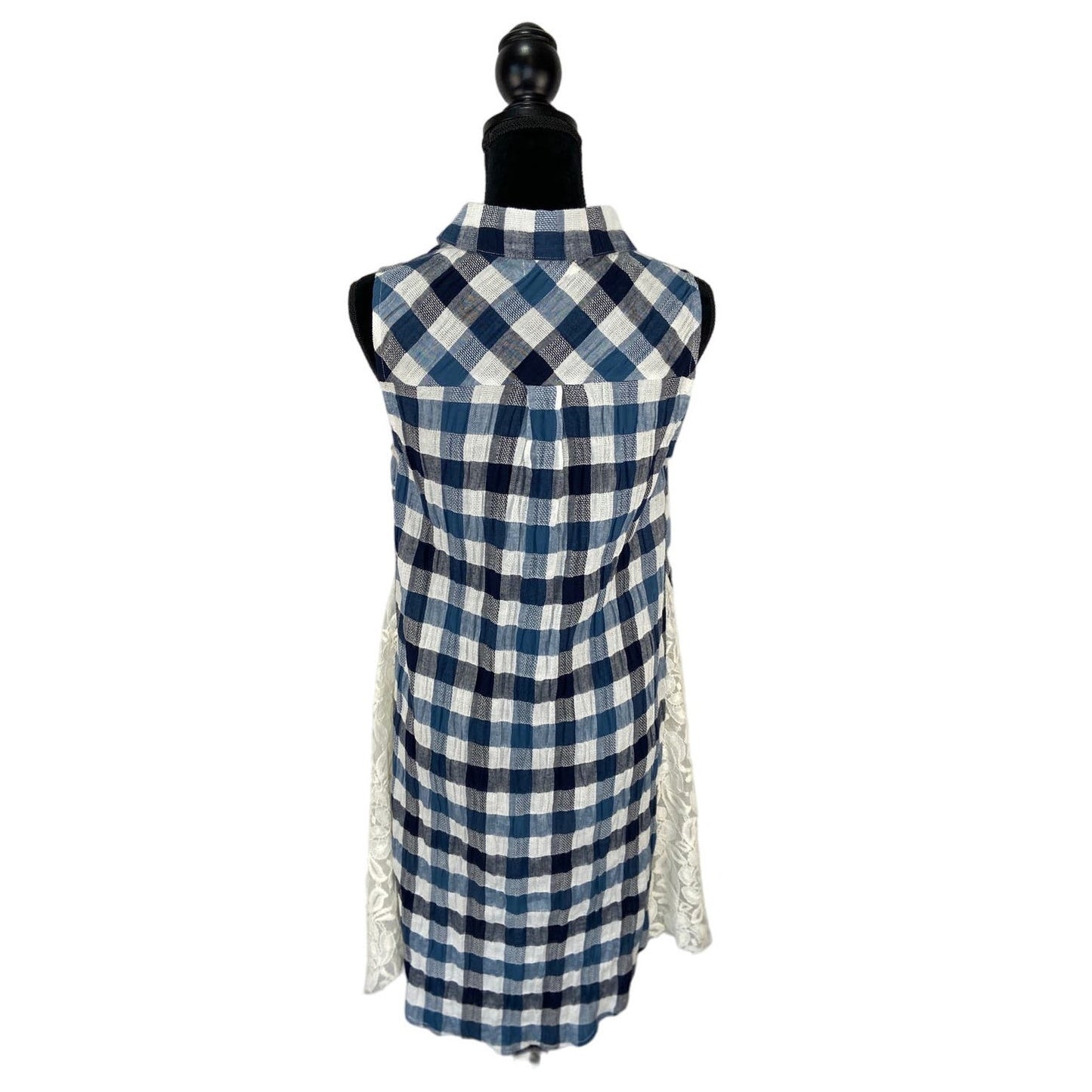 a'reve Lace Plaid Western Vibes Sleeveless Shirt Dress - Women's M