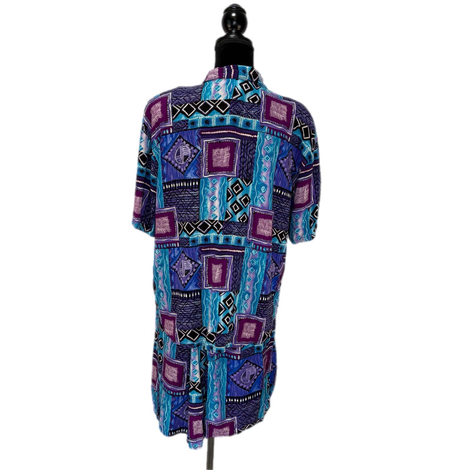 Vintage 90s Abstract Pattern Short Set - Women's Size 14
