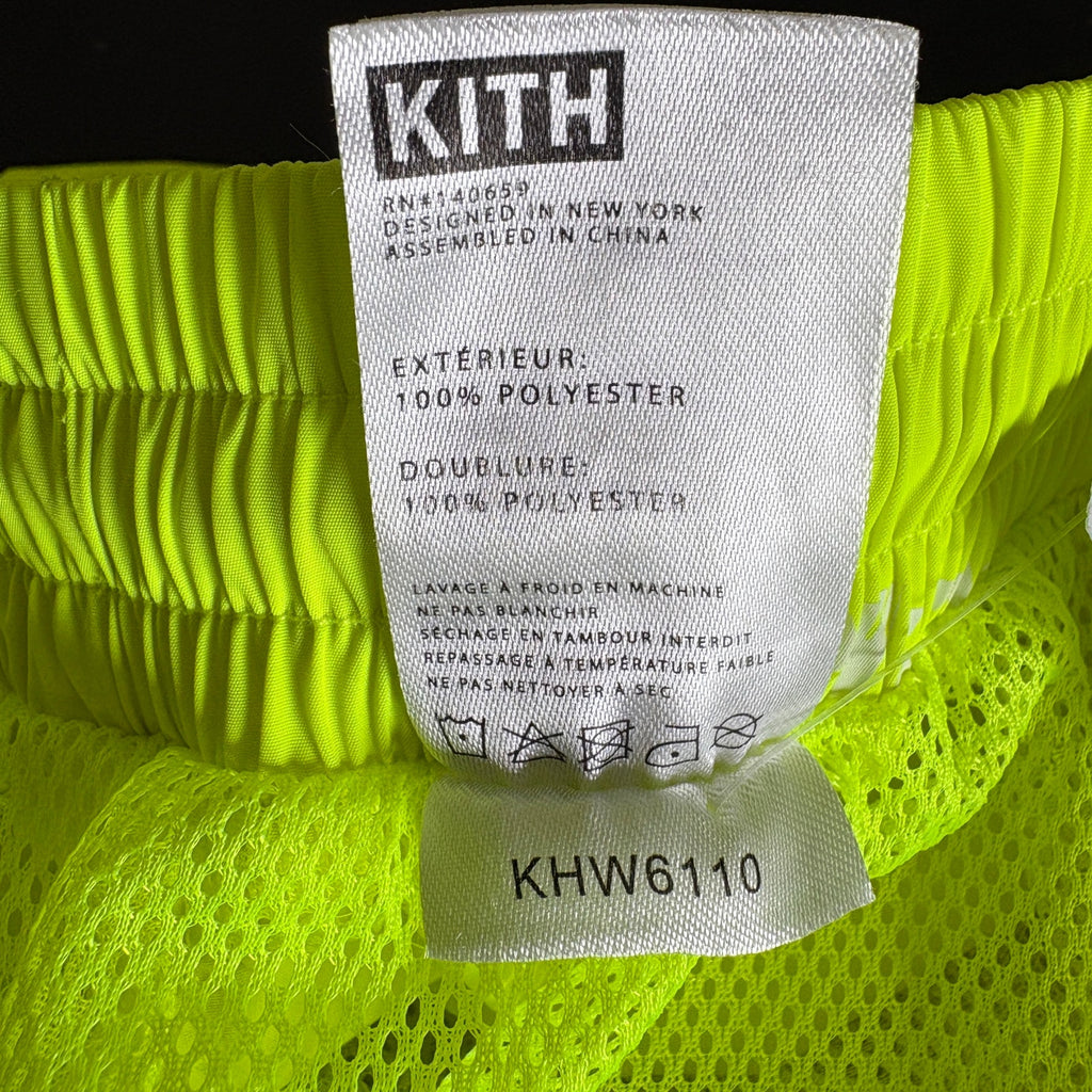 Kith Neon Green Mesh Lined Shorts - Men's Size Small