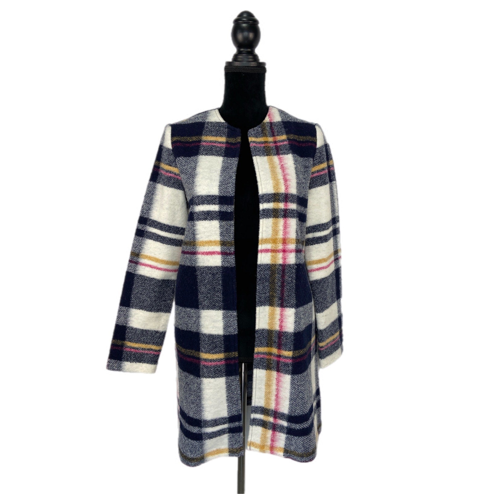 Rachel Zoe Wool Blend Open Front Long Jacket - Women's Size XS