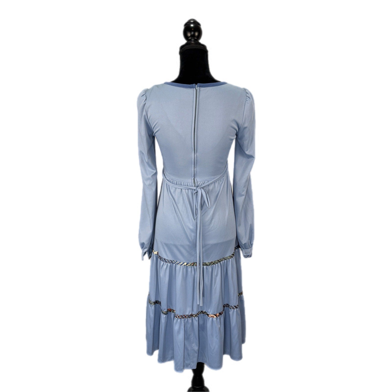 Vintage Jody T 70s Blue Prairie Dress - Women's Size 7