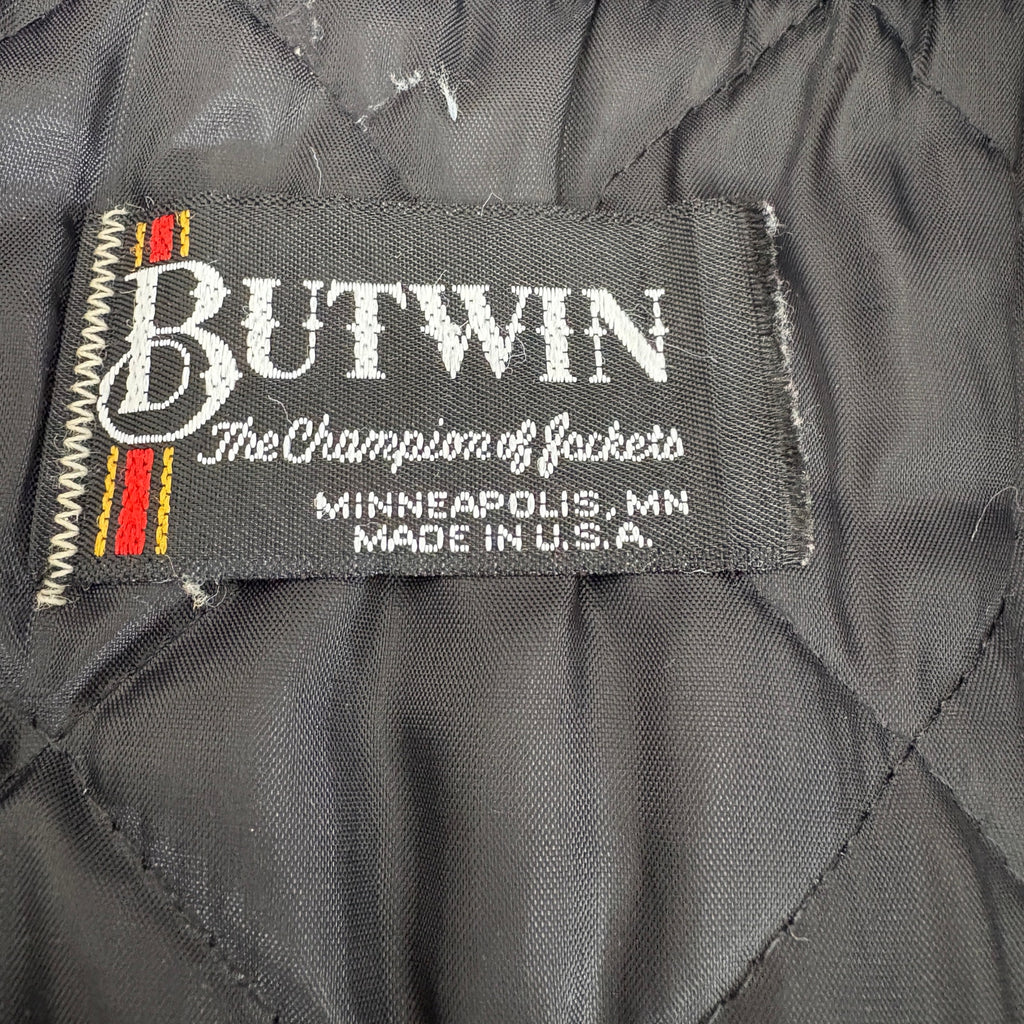 Vintage Black Satin Energy Utilities Trucker Jacket Made in USA - Men's Size XL