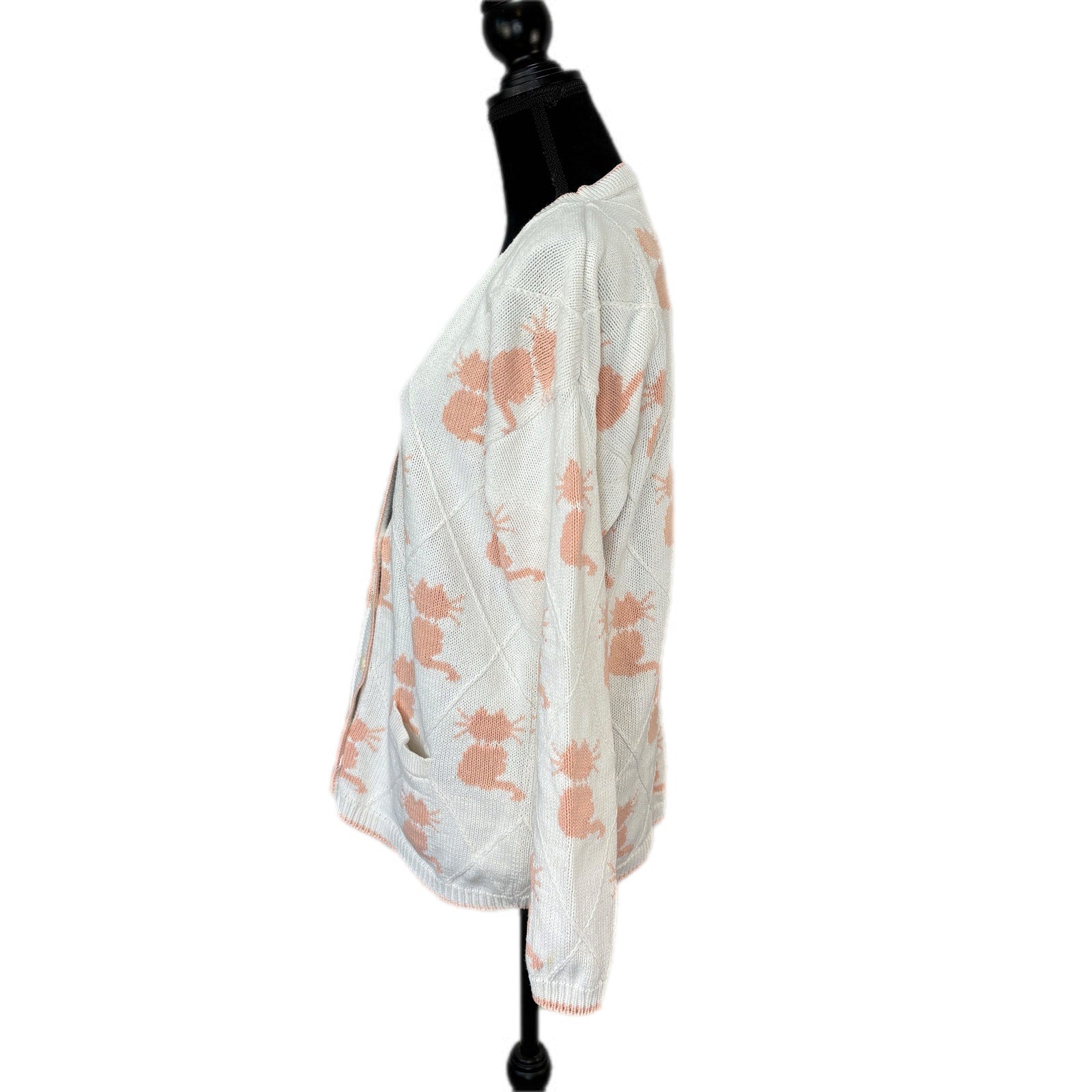 Pink Cat Cardigan - Women's Size L