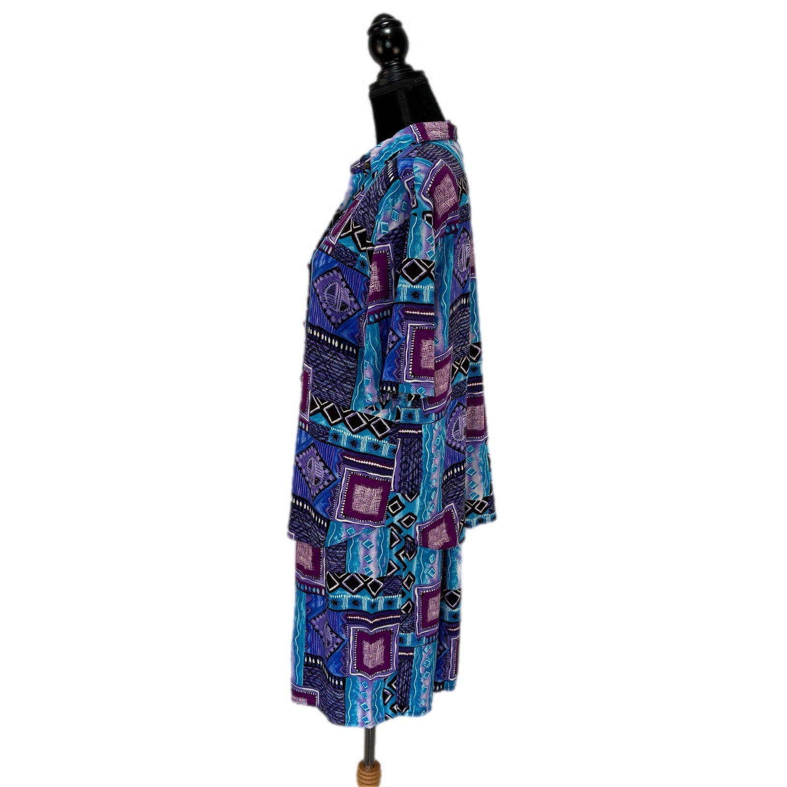 Vintage 90s Abstract Pattern Short Set - Women's Size 14