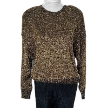 American Vintage Pierre Cardin Gold Metallic Dolman Sweater - Women's Size Large