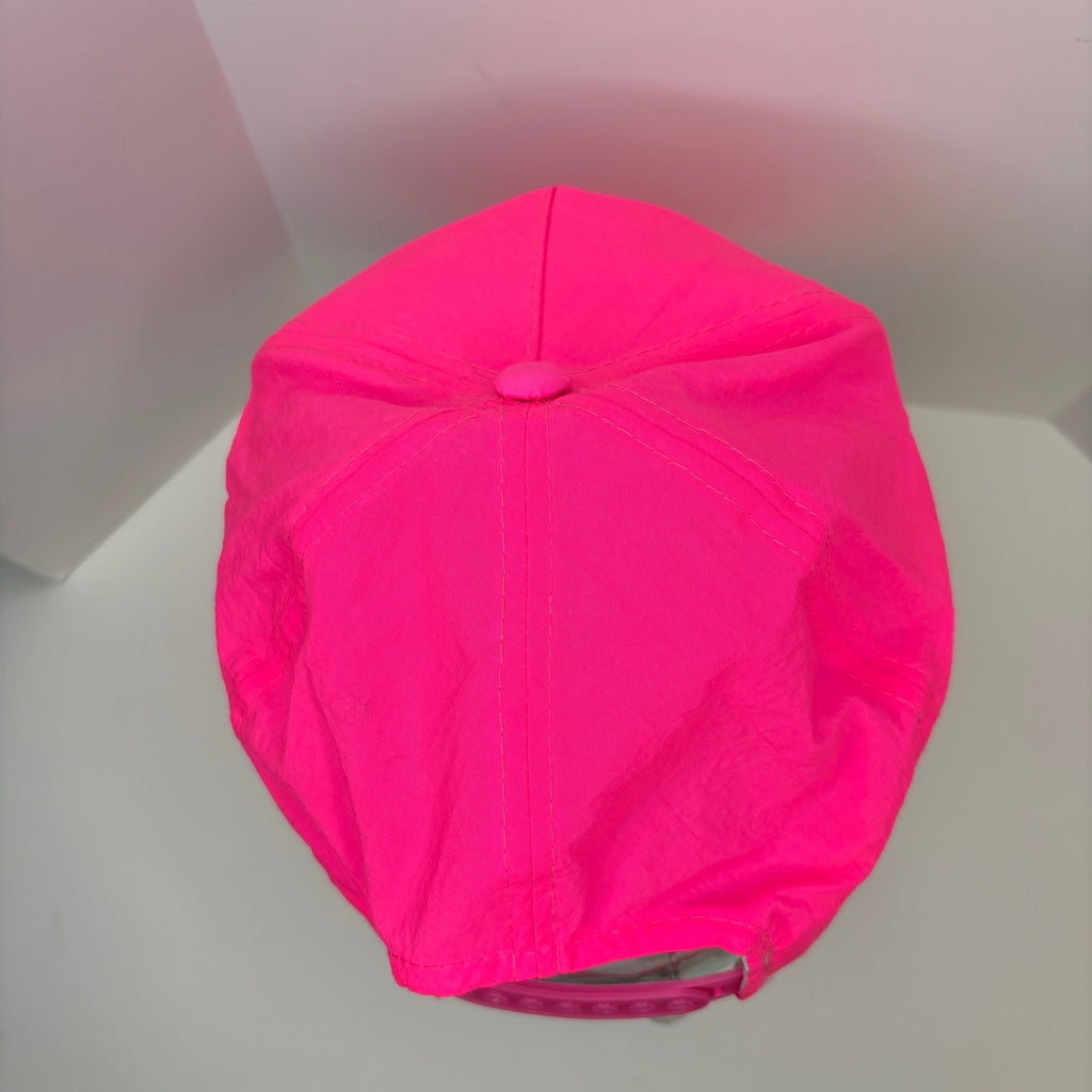 Vintage Hot Pink Nylon I Got Off at Mermaid Lounge Snapback Trucker Hat