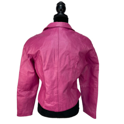 Wilsons Limited Edition Y2K Pink Leather Biker Jacket - Women's Size S