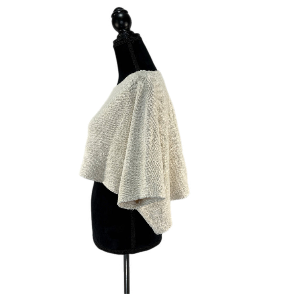 Oversized Cream Knit Crop Shrug Sweater - Women's Size One Size
